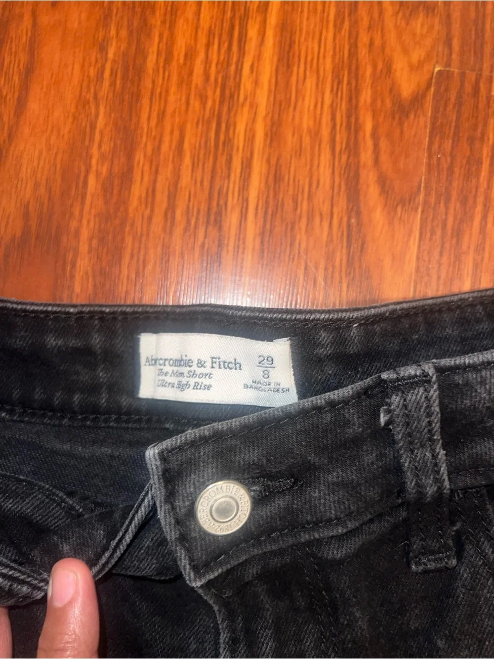 Abercrombie & Fitch Black High-Rise Denim Shorts